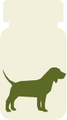 Medium-small dog 11-22 lbs icon inside pill bottle